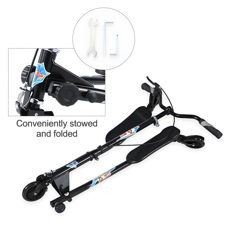 AODI Swing Wiggle Scooter, 3 Wheels Drifting Folding Kick Scooter