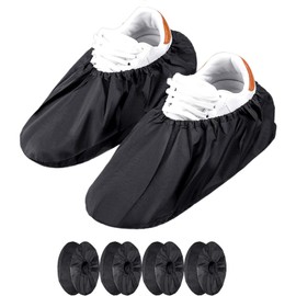 Onezebra 4 Pairs Shoe Covers, Waterproof Shoe Covers, Shoe Covers Reusable Waterproof, Non-Slip Disposable Boot Covers for Indoor Use, Protects Floors and Carpets, Elastic and Durable (Sizes 36-44)