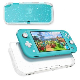 DLseego Switch Lite 用 ケース ニンテンドースイッチライトカバー シリコンケース ソフトカバー 透明 TPU素材 超軽量 耐衝撃 傷つけ防止 キラキラ　クリア 全面保護 着脱簡単