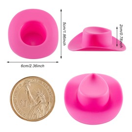 20 Pieces Mini Cowboy Hat for Craft Plastic Tiny Cowgirl Hat Small Western Miniature Doll Party Dress Hat for Dollhouse Shooters Bottle Toppers Decoration(Pink, Cute Style)