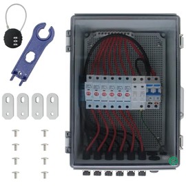 Solar PV Combiner Box, Transparent DC Combiner Box - 6-in-1 Design with IP65 Rating, 550V DC Breaker, and Advanced Lightning Protection for Residential and Commercial Solar Systems