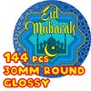144 Eid Mubarak 30mm Glossy Reward Stickers