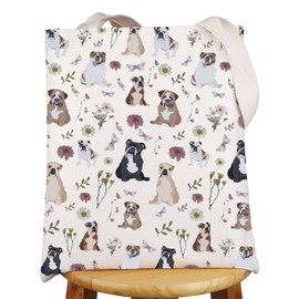 MYSOMY English Bulldog Tote Bag English Bulldog Gifts English Bulldog Mom Shoulder Bag Bulldog Owner Gifts (English Bulldog UK)