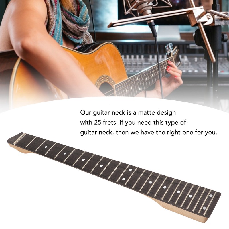 Guitar Neck Matte 25 Fret Headless Electric Guitar Stem Rosewood