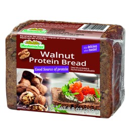 Mestemacher Protein Bread 8.8 ounces, Variety Pack of 3 - Protein (1), Walnut (1), Carrot (1)