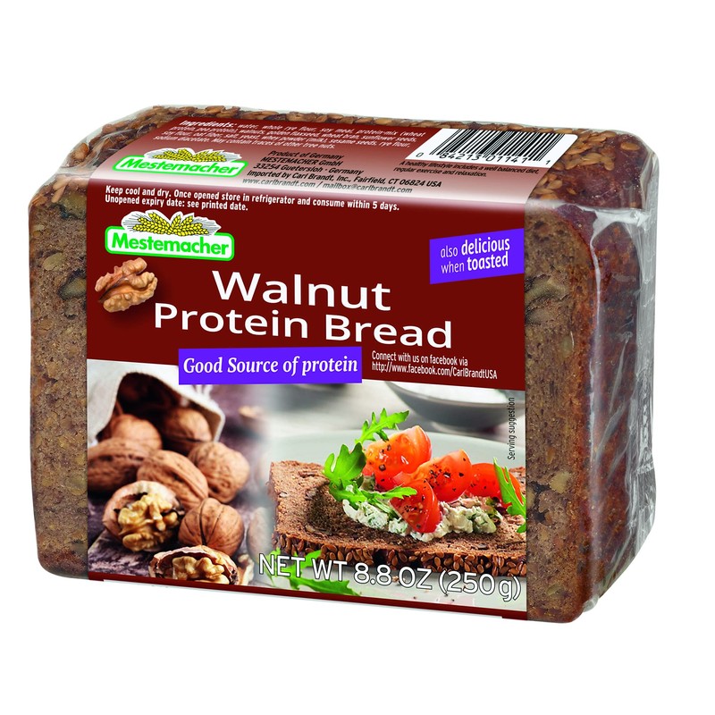 Mestemacher Protein Bread 8.8 ounces, Variety Pack of 3 -