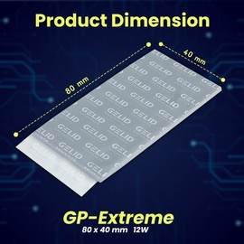 Gelid Solutions GP-Extreme 12W-Thermal Pad 80x40x1.0 (2pcs) Excellent Heat Conduction, Ideal Gap Filler. Easy Installation. 80x40x1.0 (2pcs)