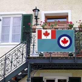 3×5 FT Canada Air Force Flag,Large Canadian Air Military Decor,Double Side Digital Printed 150D Polyester Banner With Canvas Header Brass Grommet For Outdoor Indoor Parade Car