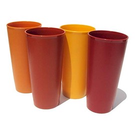 Tupperware 18 Ounce Vintage Stacking Tumblers Harvest Set of 4