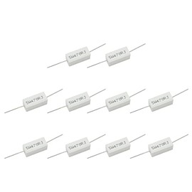 Tsnamay 5W 470 Ohm Power Resistor Ceramic Cement Resistor Axial Lead White - (10 Pcs)