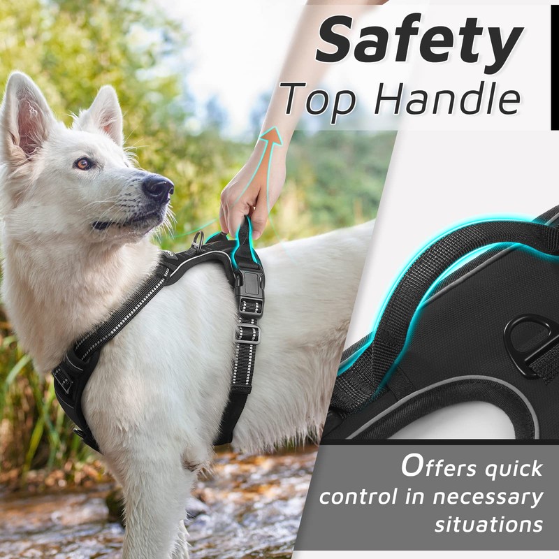 Eagloo Dog Harness for Large Dogs, Anti-Pull, Medium Chest Harness,