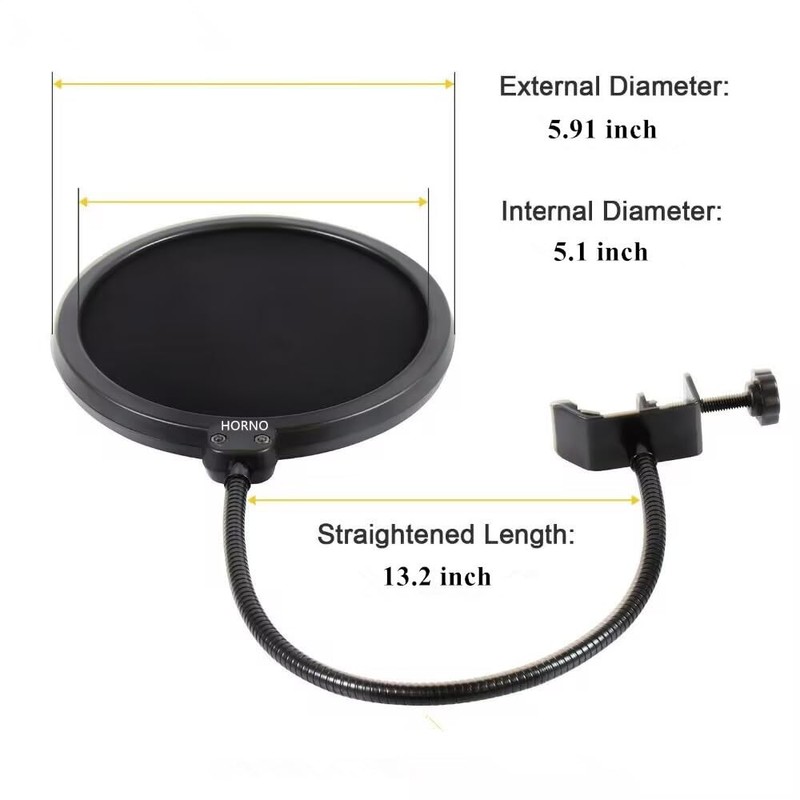 HORNO Professional Microphone Filter Screen-Mic Pop Blocker Mask Shield Screen