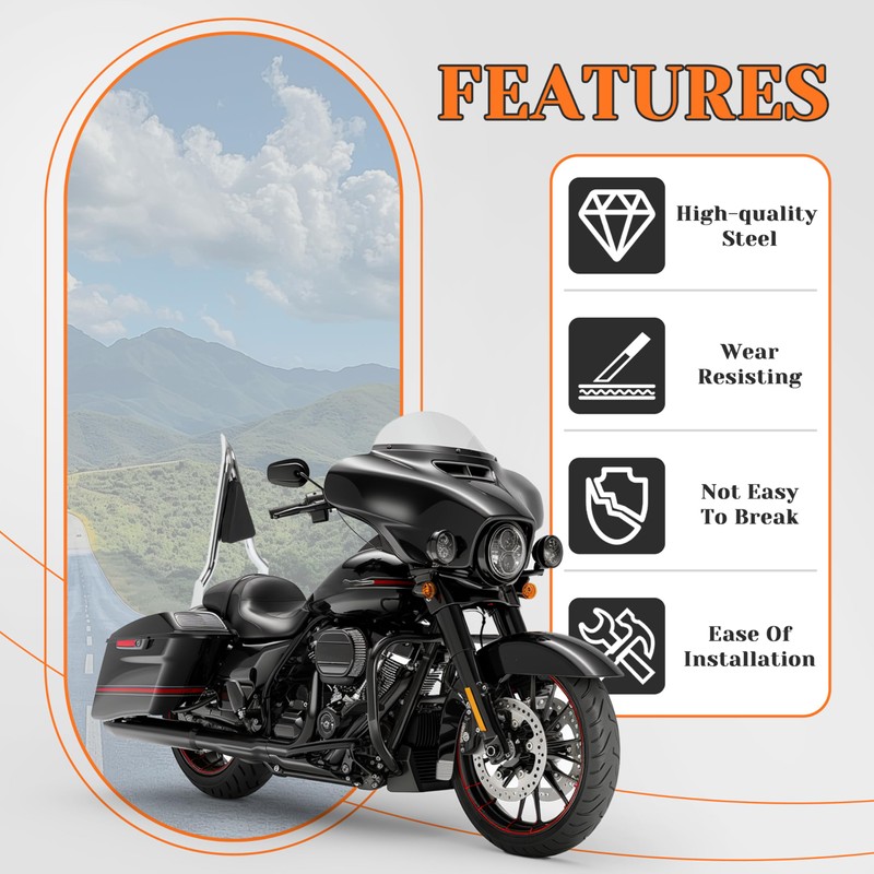 HECASA Detachable Backrest Sissy Bar Compatible with 2009-2024 Harley Touring
