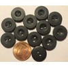 12 Matte Black Plastic nhKE Sew-Through 2-Hole Buttons Almost 5/8"