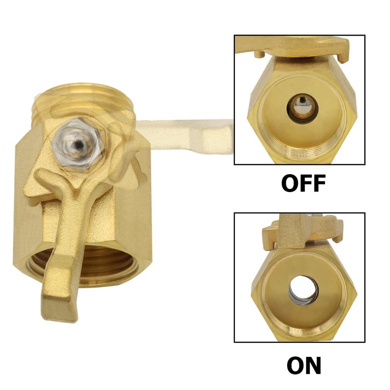 Hooshing 2PCS Garden Hose Shut Off Valve Heavy Duty 3/4"