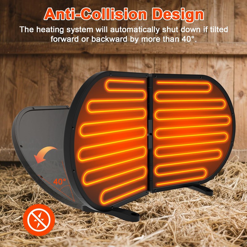 Tepoal Large Chicken Coop Heater for Winter, 220 Watts Foldable