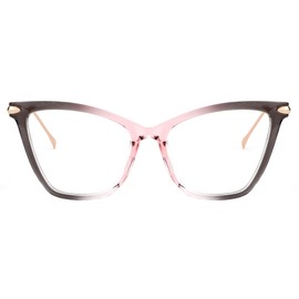 Zeelool Women's Oversized Blue Light Blocking Glasses Butterfly Shape Eyewear Hilary FX0206, Zjgt000206-11 Greypink