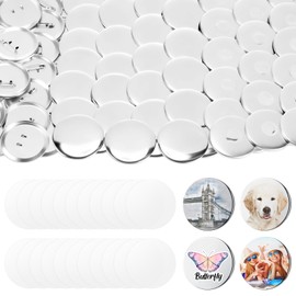 Liliaafar 60 Sets 58mm Button Supplies and 60 Sets Fridge Magnet Maker Supplies with Pin Backs & Magnet Backs Blank Button Fridge Magnets Set for DIY Crafts