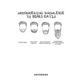Woodworking Knowledge to Beard Ratio Notebook: Funny Woodworking 6x9 Blank Lined Journal, Diary or Log notes. Perfect Carpenter Gift for people who adore Woodworking.
