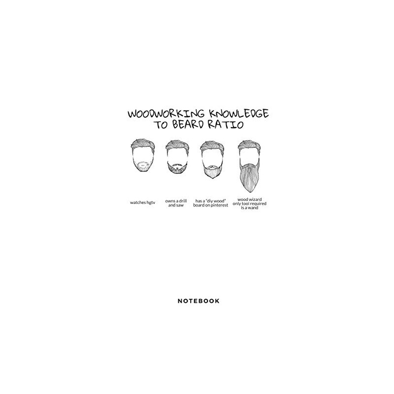 Woodworking Knowledge to Beard Ratio Notebook: Funny Woodworking 6x9 Blank