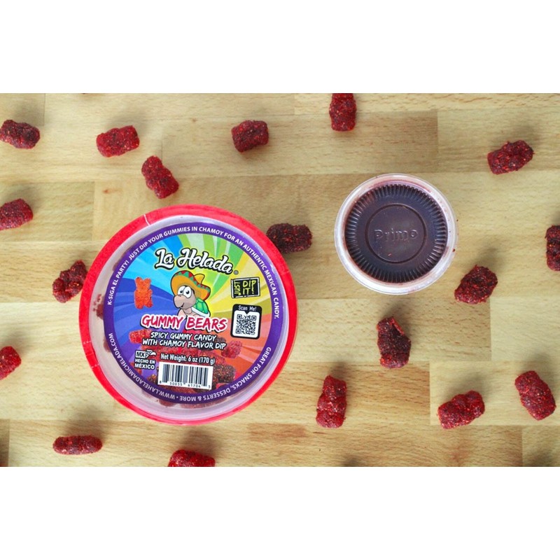 La Helada Gummy Bears- Spicy Candy- with Chamoy Dip, 1.0
