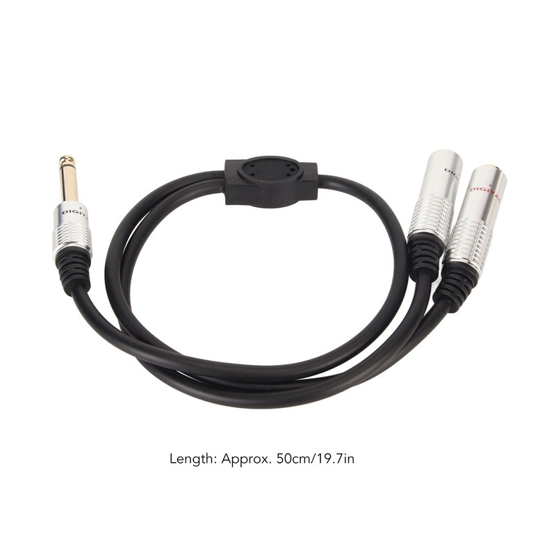 1/4 Inch Stereo Splitter Y Cable Aluminum Alloy Shell 6.35mm