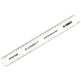 Q-Connect 300mm Ruler Shatterproof - Clear