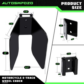 AUTOSwpozo Motorcycle E-Track Wheel Chock, Mount Motorcycle, Bike and Dirt Bike in Enclosed Trailers, Trucks, and Warehouse with E-Track, Fit Tires up to 6" Wide, E Track Accessories, 4 Pack (Black)