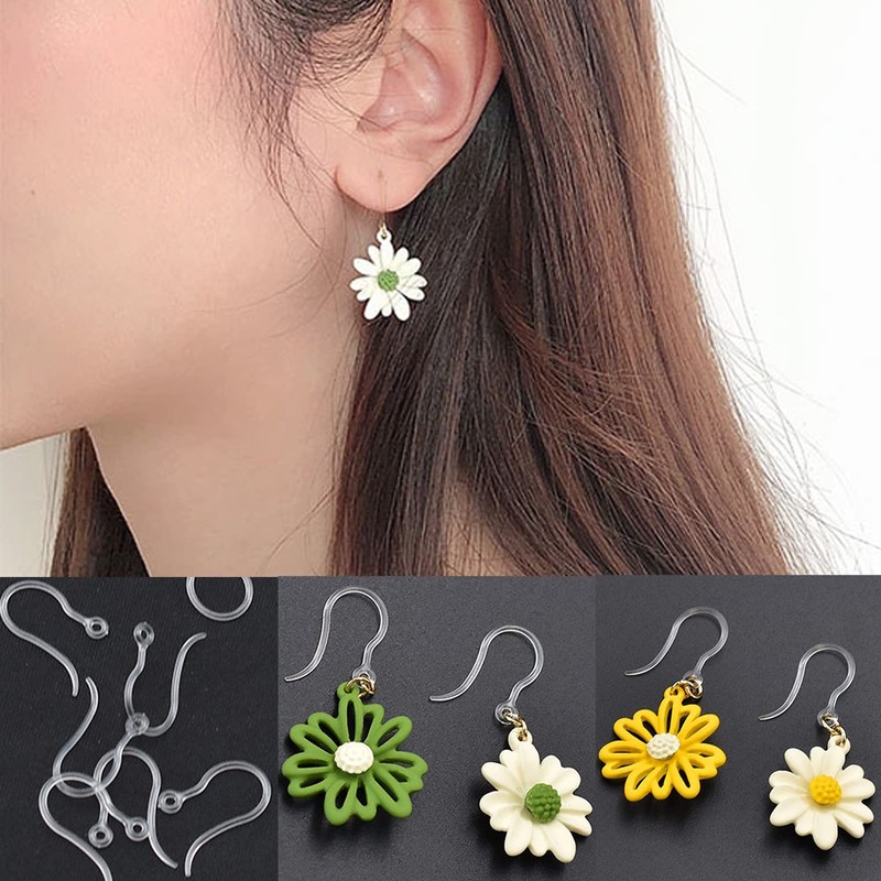 Comfort Safety Non-Allergenic Plastic Earring Hooks, Ear Wire Anti Allergy