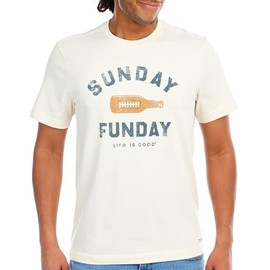 Life is Good - Mens Footbeer Crusher T-Shirt, Color Putty White, Size: Large