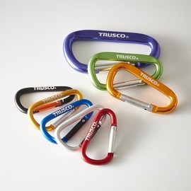 TRUSCO TKN550BL Carabiner Wire Diameter 0.2 x 2.0 inches (5 mm) x 2.0 inches (5 mm) D Shape Blue