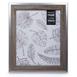 Truu Design Modern-Contemporary Beautiful Woodgrain Metallic Picture Frame, 8 x 10 inches, Grey, 65153DC-GY
