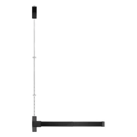BEAMNOVA Vertical Rod 27.5 Inch Door Panic Bar Exit Device Commercial Door Push Bar Lock Set Gate Roller Strike Plate End Cap Emergency Accessories Metal Parts, Black