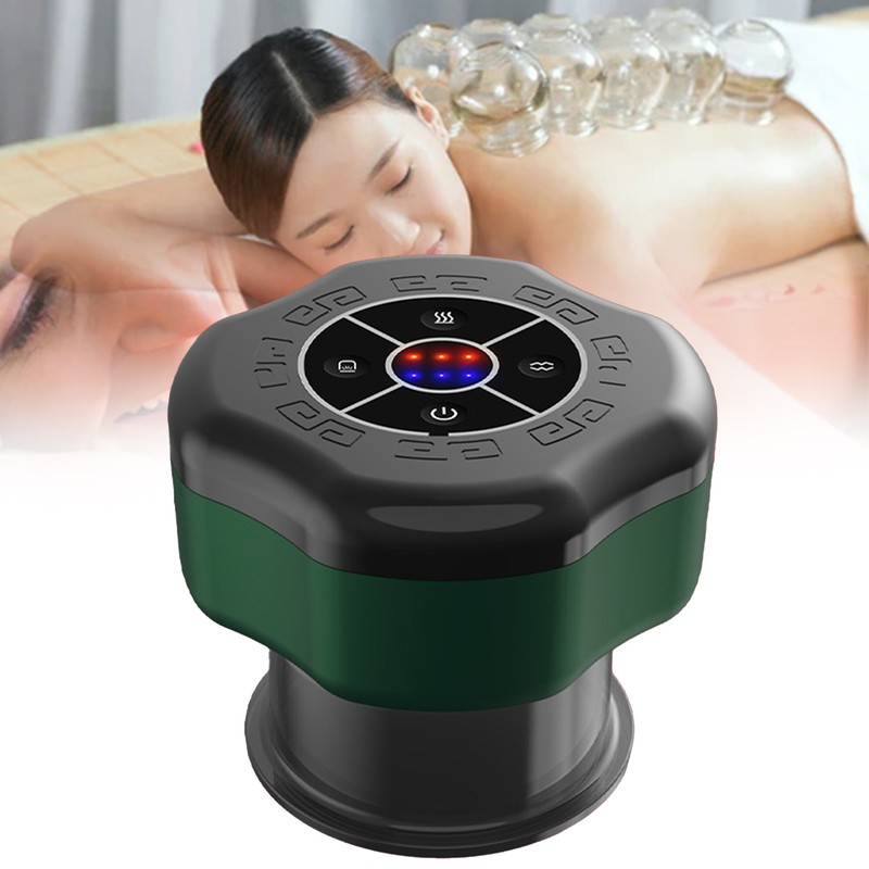 Electric Cupping Massager 6 Gears Suction Dredging Meridians Hot Compress