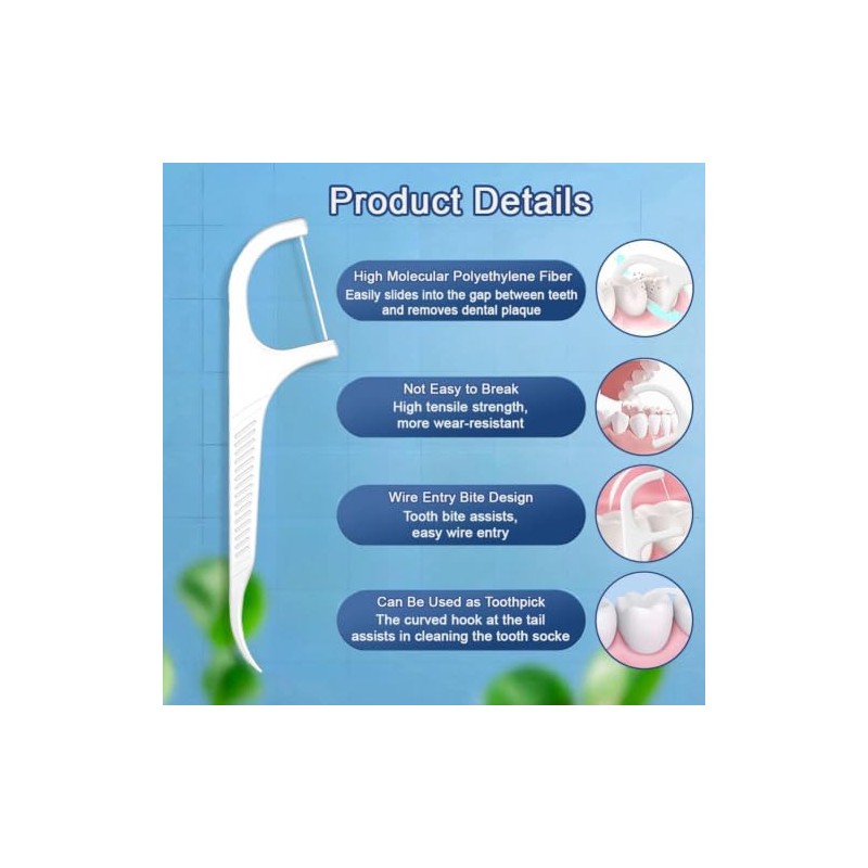 Hilo Dental Mango Palillos Limpieza Dientes Sabor Flossers Bucal Aliento