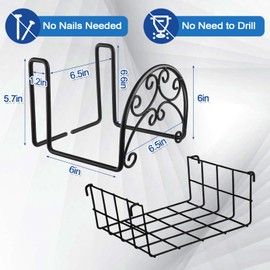 Wonderjune 2 Pack Hose Holder Wall Mount with Tool Storage Basket Garden Heavy Duty Hose Holder Hanger Fits 3/4 Inch to 1-1/4 Inch Railing for Expandable Reel Water Pocket Flexible Hook