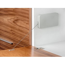 Emuca - Mechanism for Swing Doors Miniwinch with Cover, 10 kg (22lbs), Steel and Plastic, Grey