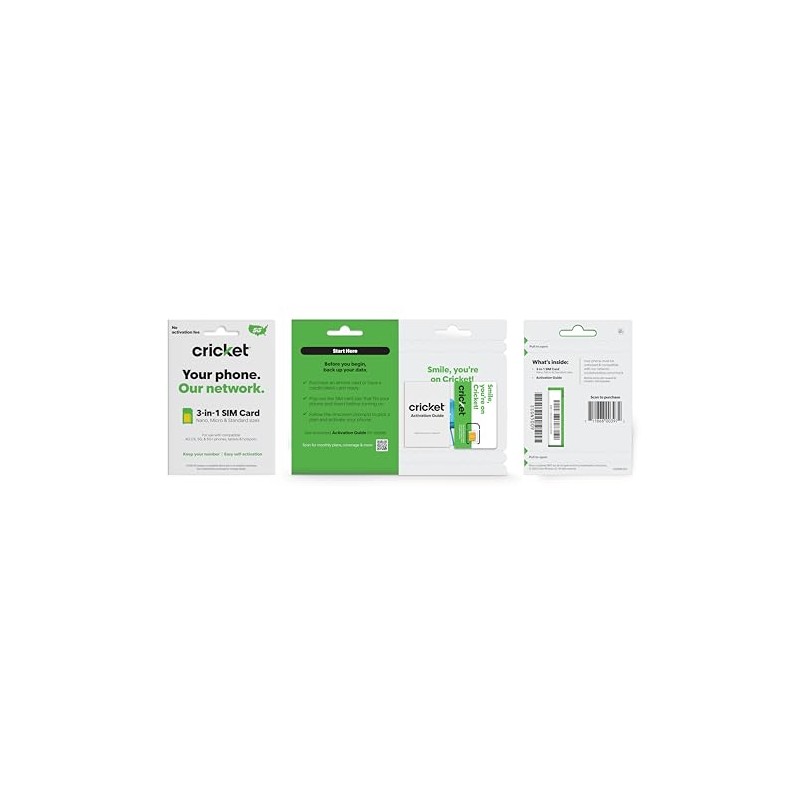 Cricket Wireless BYOD SIM Card Kit 5G, 5G+, 4G, LTE