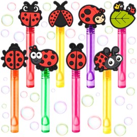 24PCS Ladybug Bubble Wands for Kids - Party Favors, Goodie Bag Fillers, Pinata Stuffers, Birthday Toys, Class Prizes, Gifts for Toddlers, Boys & Girls