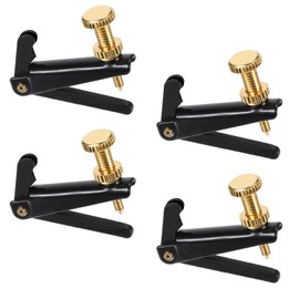 4 Pcs Violin Fine Tuners for 4/4-3/4 Violin, Zinc Alloy String Adjusters Violins Tuner Screw, Black Premium Metal Fine Tuner Violins Parts Supplies Set Anti-Rust Accessories for Easy Tuning