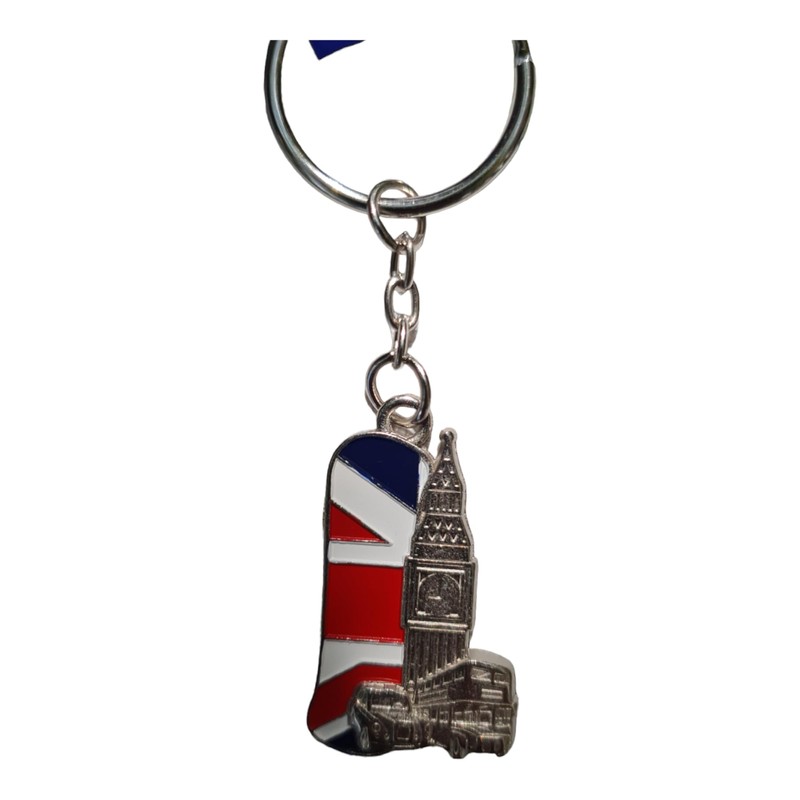 London Letter I Keychain - Metal Keyring with UK Symbols