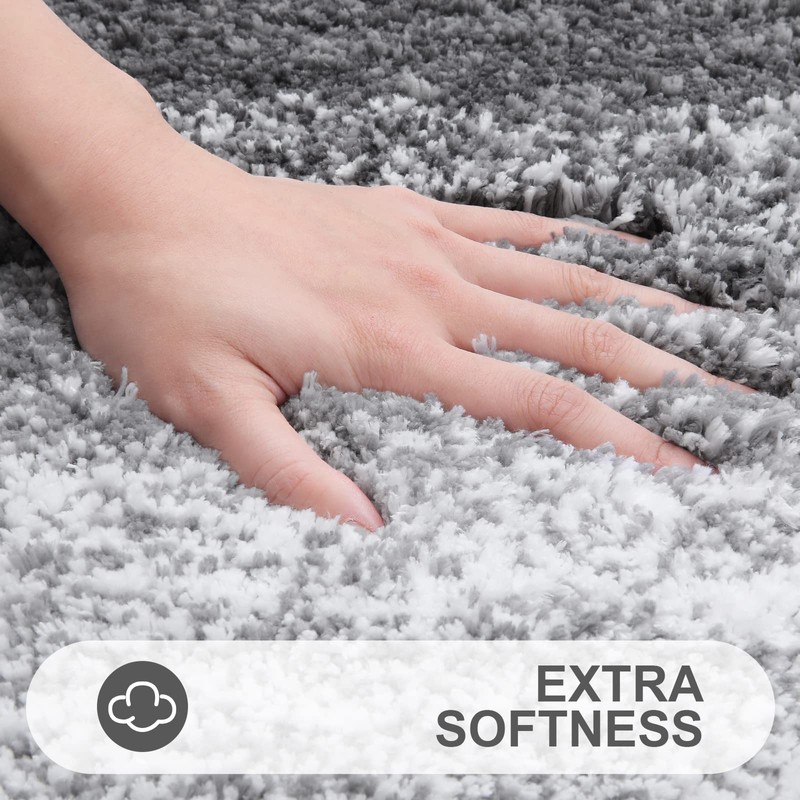 smiry Microfiber Fluffy Shaggy Bath Mat for Bathroom, 40 x