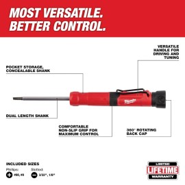 Milwaukee 48-22-2932 4-In-1 Pocket Multi-Bit Screwdriver  Precision Tool