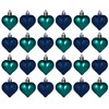 Christmas Tree Heart Baubles Decorations - Kingfisher Teal Navy Blue