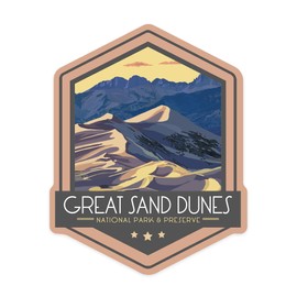 Die Cut Sticker Great Sand Dunes National Park, Colorado, Contour Vinyl Sticker 1 to 3 inches (Waterproof Decal for Cars, Water Bottles, Laptops, Coolers), Small