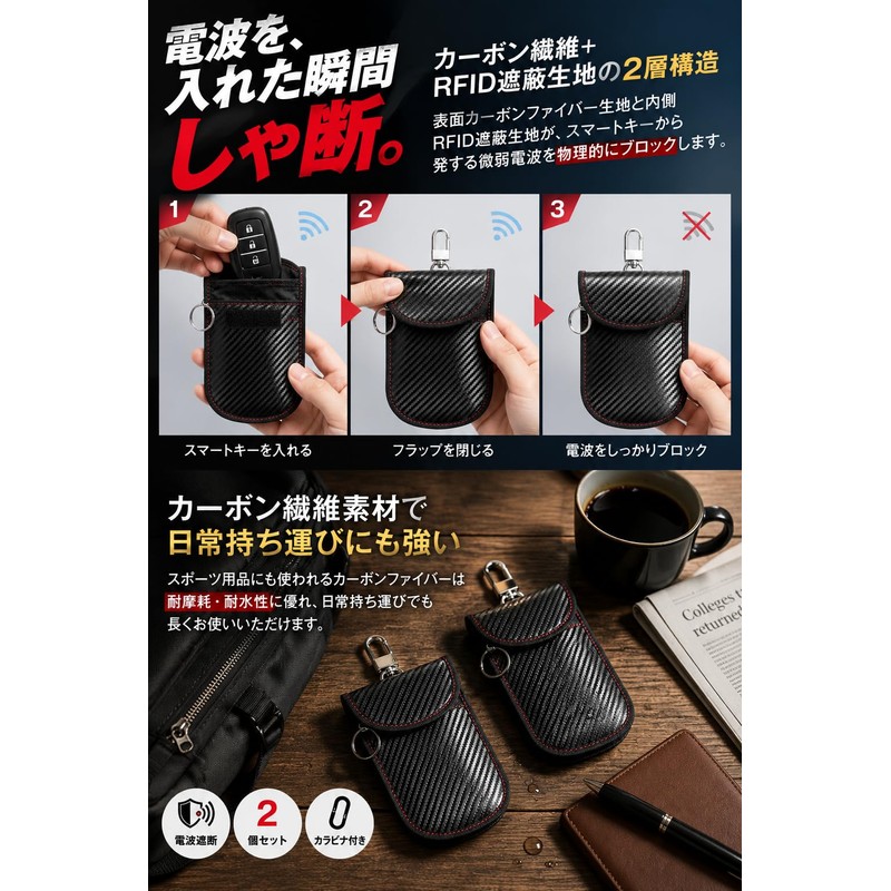 Fogman Anti-Relay Attack Key Case, Radio Wave Shielding, Theft Prevention