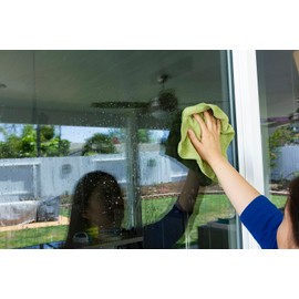 Bamboo Naturals Greenery Collection Microfiber Cleaning Cloths, Attract Dust Like a Magnet, Green and Tan Duster Cloths, Pack of 20