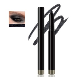 Metallic Black Glitter Eyeshadow Stick, Shimmer Eyeshadow Stick for Women, Long-Lasting Waterproof Eye Glitter Pen for Radiant Eye Makeup or Bold Eye Makeup
