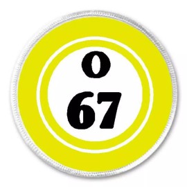 Unbranded O 67 O67 Bingo Ball - 3" Sew/Iron On Patch Game Hobby Number Board Lucky Gift