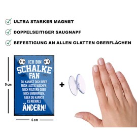schilderkreis24 Football Magnet "Schalke Fan" Decorative Fridge Magnet Item Sport Club Gift Idea Club Christmas Football Fan Lovers Enthusiasts 9 x 6 cm
